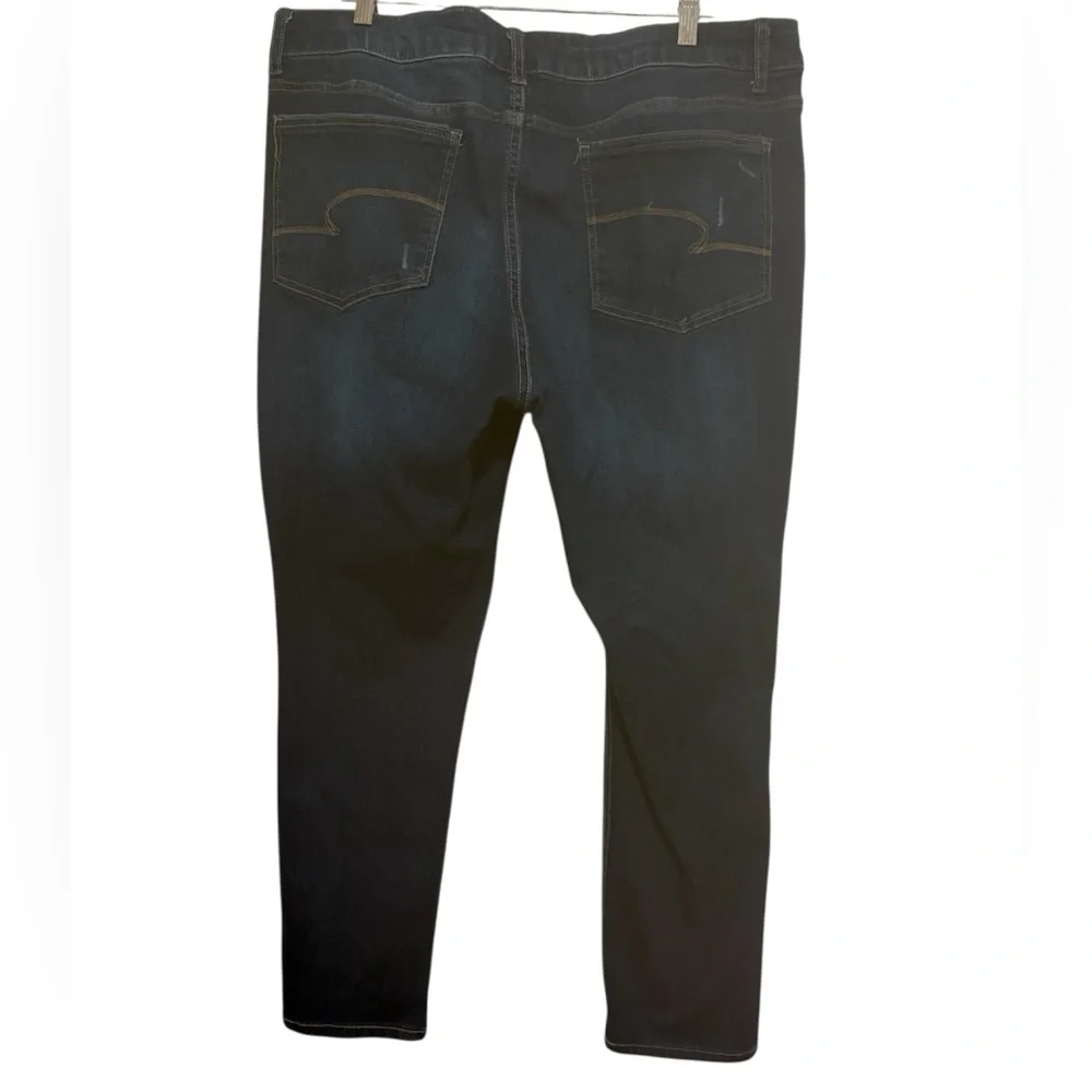 Time & Tru Dark Blue Distressed Skinny Jeans - Picture 2 of 6